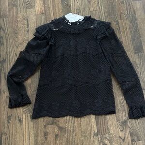 BCBGMaxAzria Black Lace Blouse